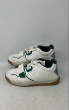 Load image into Gallery viewer, Zara Womens White Green Leather Lace-Up Low Top Round Toe Sneaker Shoes Size 37