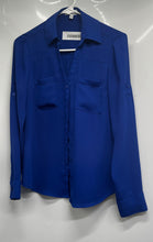 Load image into Gallery viewer, Express Womens Blue Collared Pockets Long Sleeve Button-Up Shirt Size XS