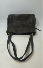 Load image into Gallery viewer, Calvin Klein Womens Brown Monogram Faux Leather Double Handle Shoulder Bag