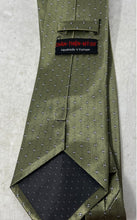 Load image into Gallery viewer, Chan-Thien-My Mens Green Printed Silk Keeper Loop Adjustable Formal Pointed Tie