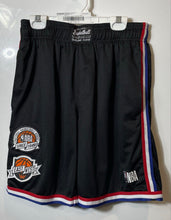 Load image into Gallery viewer, NBA Mens Black East West Patch Elastic Waist Basketball Shorts Size Small