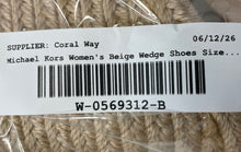 Load image into Gallery viewer, Michael Kors Womens Damita Beige Zipper Wedge Heel Espadrille Sandals Size 8.5 M
