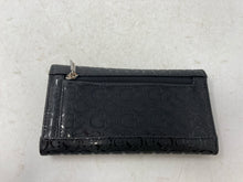 Load image into Gallery viewer, Guess Womens Black Silver Monogram Embellished Logo Pocket Slim Trifold Wallet