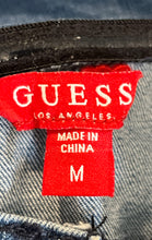 Load image into Gallery viewer, Guess Womens Blue Denim Off The Shoulder Front Zipper Mini Dress Size Medium