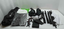 Load image into Gallery viewer, Lot Of Assorted Light Stand Umbrella Clamp Backdrop Photography Set In Black Bag