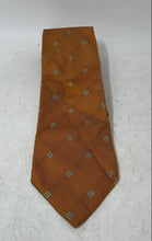 Load image into Gallery viewer, Diego Monaco Cravatte Mens Orange Geometric Silk Keeper Loop Pointed Tie