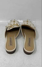 Load image into Gallery viewer, Uterque Womens White Leather Studded Almond Toe Slip-On Mule Flats Size EUR 38