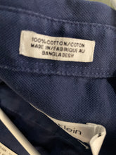 Load image into Gallery viewer, Calvin Klein Mens Blue Long Sleeve Collared Slim Fit Button-Up Shirt Size Medium