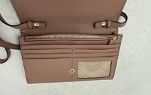 Load image into Gallery viewer, Michael Kors Womens Jet Set Brown Leather ID Window Card Holder Crossbody Purse