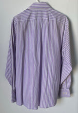 Load image into Gallery viewer, Michael Kors Mens Purple Striped Long Sleeve Dress Shirt Size L 16.5 34/35