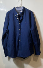 Load image into Gallery viewer, Tommy Hilfiger Mens Blue Long Sleeve Custom Fit Button-Up Shirt Size XL With Tag