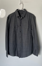 Load image into Gallery viewer, Alfani Mens Gray Long Sleeve Spread Collar Button-Up Shirt Size Medium