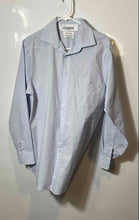 Load image into Gallery viewer, Calvin Klein Mens Light Blue Check Long Sleeve Dress Shirt Size M 15-15.5 32/33