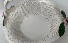 Load image into Gallery viewer, White Floral Engraved Ceramic Home Decorative Top Handle Centerpiece Basket