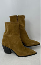Load image into Gallery viewer, Zara Womens Brown Pointed Toe Side Zip Block Heel Ankle Booties Size EUR 40