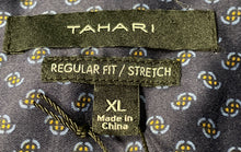 Load image into Gallery viewer, Tahari Mens Blue Geometric Print Regular Fit Stretch Button-Up Shirt Sz XL w/Tag