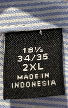 Load image into Gallery viewer, Tommy Hilfiger Mens Light Blue Striped Classic Fit Stretch Dress Shirt Size 2XL