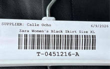 Load image into Gallery viewer, Zara Womens Black Faux Leather Zig-Zag Stitching Straight & Pencil Skirt Size XL