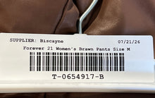Load image into Gallery viewer, Forever 21 Womens Brown Faux Leather Flat Front Side Zipper Trouser Pants Size M