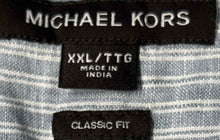Load image into Gallery viewer, Michael Kors Mens Light Blue Short Sleeve Classic Fit Button-Up Shirt Size XXL