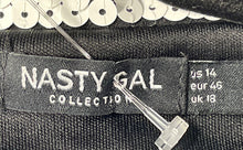Load image into Gallery viewer, Nasty Gal Womens Black White Sequin Collared Snap Long Sleeve Jacket Size 14