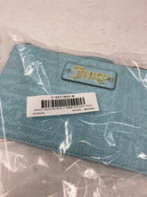 Load image into Gallery viewer, Juicy Couture Womens Blue Deboss Logo Leather Top Zipper Wristlet Wallet