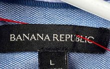 Load image into Gallery viewer, Banana Republic Mens Blue Printed Long Sleeve Button-Up Shirt Size Large