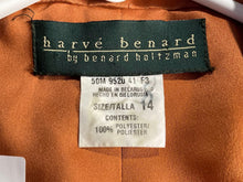 Load image into Gallery viewer, Harve Benard Womens Orange Printed Double Breasted 3-Button Blazer Size 14
