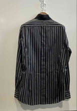 Load image into Gallery viewer, Authentic Dolce & Gabbana Mens Black Gray Striped Dress Shirt Size 17.5