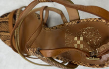 Load image into Gallery viewer, Vince Camuto Womens Brown Leather Open Toe Block Slingback Heels Size 9.5M