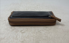 Load image into Gallery viewer, Nine West Womens Black Brown Pebble Leather Inner Pockets Zip-Around Wallet