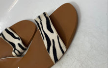 Load image into Gallery viewer, Zara Womens Black White Zebra Print Open Toe Slingback Sandals Size EUR 38