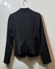 Load image into Gallery viewer, Armani Collezioni Womens Black Striped Print Long Sleeve 6-Button Blazer No Size