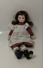 Load image into Gallery viewer, Brinn's Musical Porcelain Doll Collectible Wears Burgundy Dress With White Apron