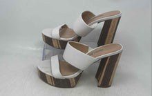 Load image into Gallery viewer, Charles David Womens Jinx White Leather Open Toe Slip-On Platform Heels Size 7M