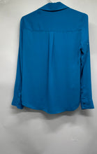 Load image into Gallery viewer, Express Womens Blue Slim Fit Long Sleeve Collared Button-Up Shirt Size S
