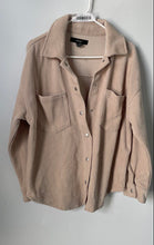 Load image into Gallery viewer, Forever 21 Womens Beige Corduroy Long Sleeve Snap Front Shirt Jacket Size Small