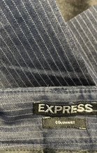 Load image into Gallery viewer, Express Womens Blue Striped Columist Flat Front Pockets Dress Pants Size 4R