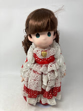 Load image into Gallery viewer, Precious Moments Rachel Violin Heart Locket Brown Hair Green Eyes Porcelain Doll