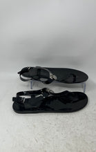 Load image into Gallery viewer, Michael Kors Womens Black Logo Open Toe Buckle Flat Thong Sandals Size 8M