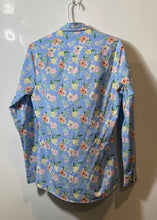 Load image into Gallery viewer, Club Room Mens Blue Floral Collared Long Sleeve Dress Shirt Size Small