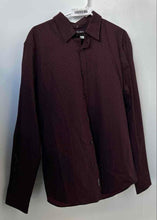 Load image into Gallery viewer, Michael Kors Mens Burgundy Long Sleeve Slim Fit Button-Up Shirt Size Large