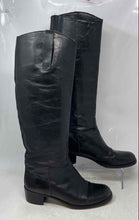 Load image into Gallery viewer, Calvin Klein Womens Black Leather Block Heel Knee-High Riding Boots Size EU 38.5