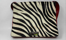 Load image into Gallery viewer, Adrienne Vittadini Womens Multicolor Zebra Print Single Strap Flap Shoulder Bag