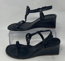 Load image into Gallery viewer, Authentic Tory Burch Womens Miller Black Ankle Strap Sandals Size 6.5M Damaged
