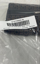 Load image into Gallery viewer, Fossil Womens Black Brown Monogram Print ID Window Card Holder Bifold Wallet