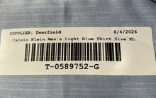 Load image into Gallery viewer, Calvin Klein Mens Light Blue Cotton Long Sleeve Collared Button-Up Shirt Size XL