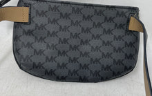 Load image into Gallery viewer, Michael Kors Womens Black Gray Signature Print Zipper Belt Bag & Fanny Pack