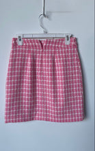 Load image into Gallery viewer, Nine West Womens Pink White Plaid Tweed Back Zipper Short Mini Skirt Size XS