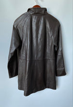 Load image into Gallery viewer, Worthington Womens Brown Long Sleeve Collared Full-Zip Leather Jacket Size Small